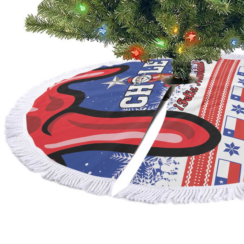 Personalized Feliz Navidad Chile Santa Claus Tree Skirt Chilli Christmas - Wonder Print Shop