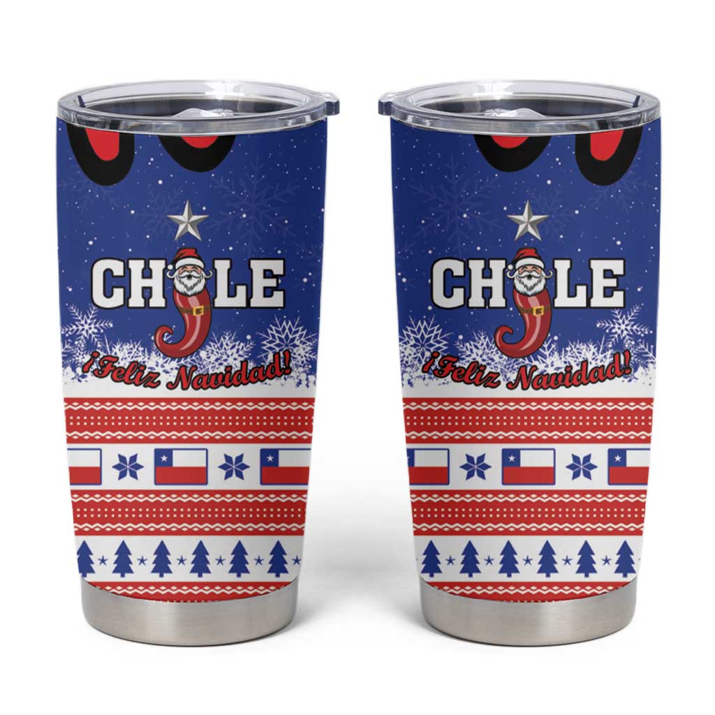 Feliz Navidad Chile Santa Claus Tumbler Cup Chilli Christmas - Wonder Print Shop