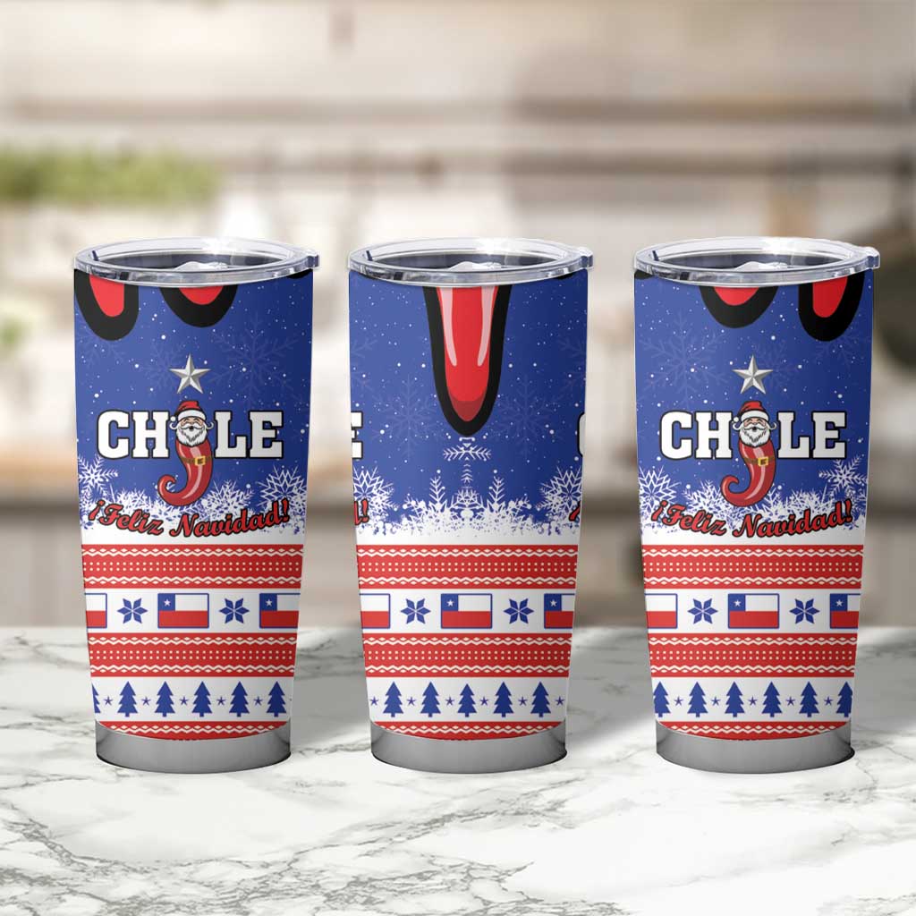 Feliz Navidad Chile Santa Claus Tumbler Cup Chilli Christmas - Wonder Print Shop