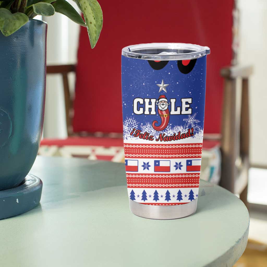 Feliz Navidad Chile Santa Claus Tumbler Cup Chilli Christmas - Wonder Print Shop