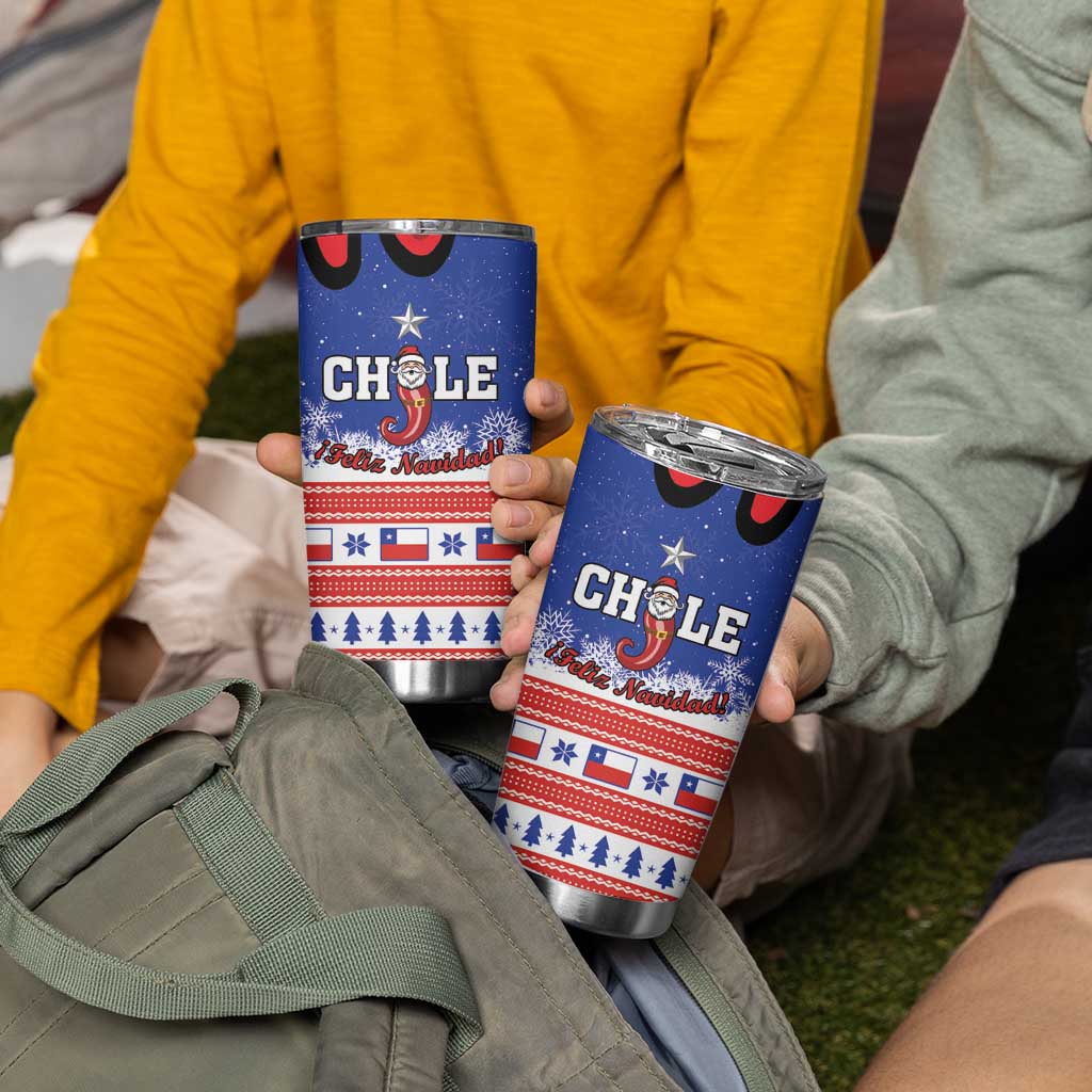 Feliz Navidad Chile Santa Claus Tumbler Cup Chilli Christmas - Wonder Print Shop