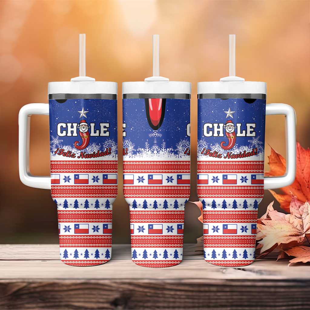 Feliz Navidad Chile Santa Claus Tumbler With Handle Chilli Christmas - Wonder Print Shop