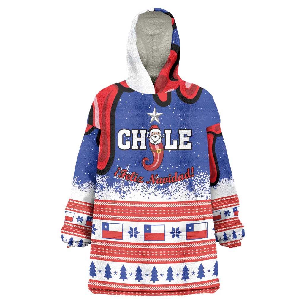 Personalized Feliz Navidad Chile Santa Claus Wearable Blanket Hoodie Chilli Christmas - Wonder Print Shop
