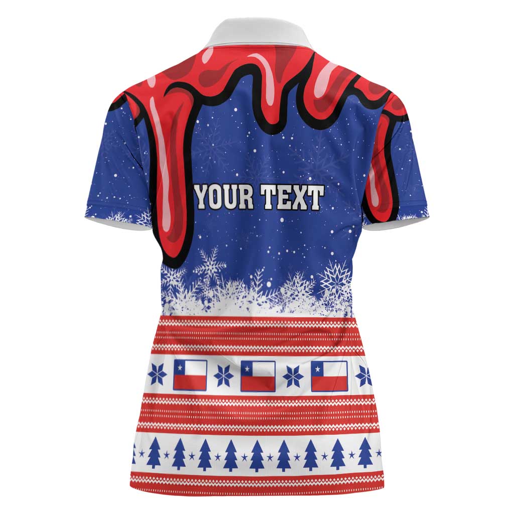Personalized Feliz Navidad Chile Santa Claus Women Polo Shirt Chilli Christmas - Wonder Print Shop