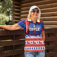 Personalized Feliz Navidad Chile Santa Claus Women Polo Shirt Chilli Christmas - Wonder Print Shop