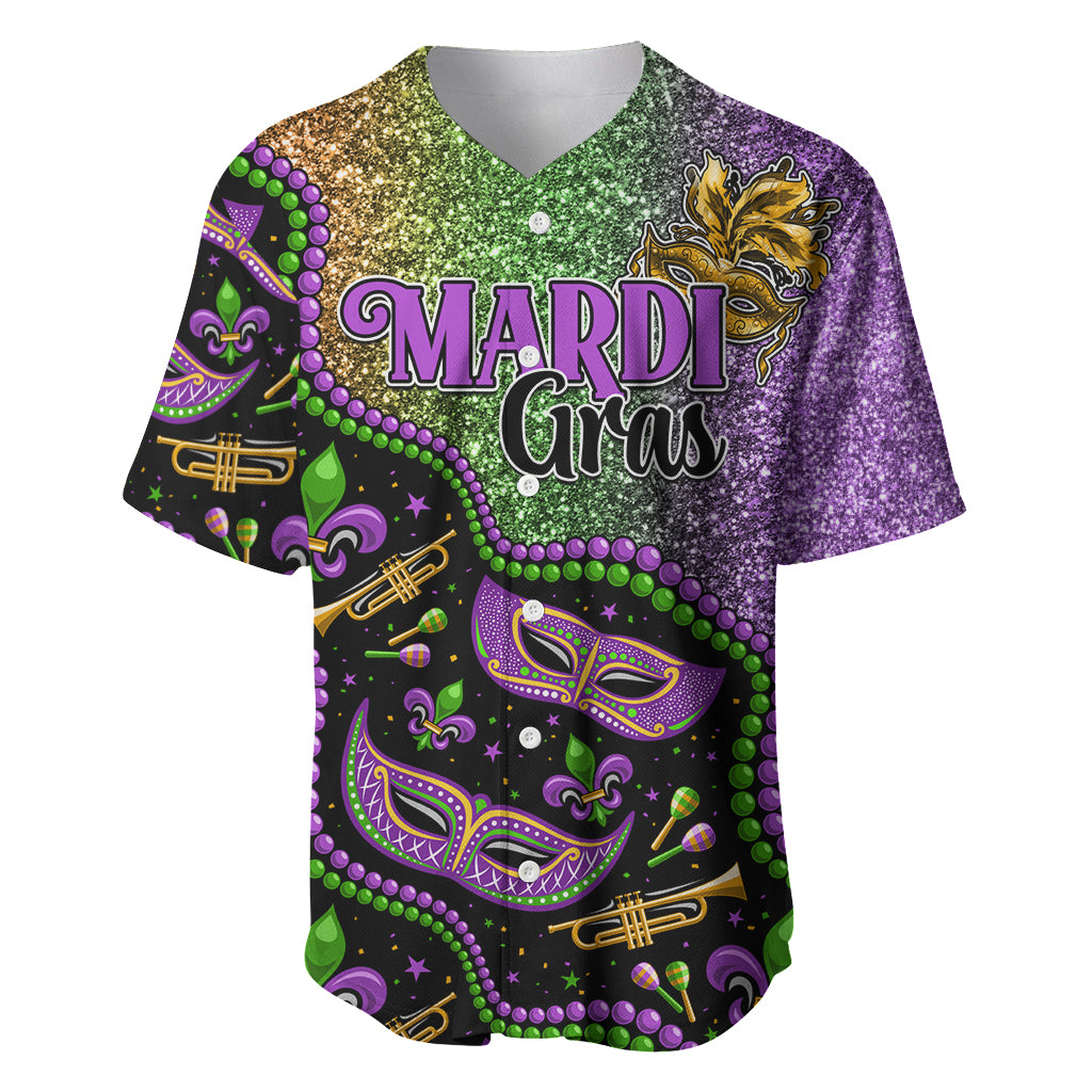 Mardi Gras Baseball Jersey Colorful Style - Wonder Print Shop