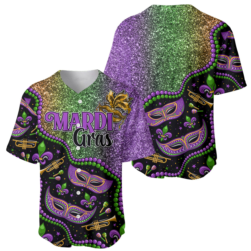 Mardi Gras Baseball Jersey Colorful Style - Wonder Print Shop