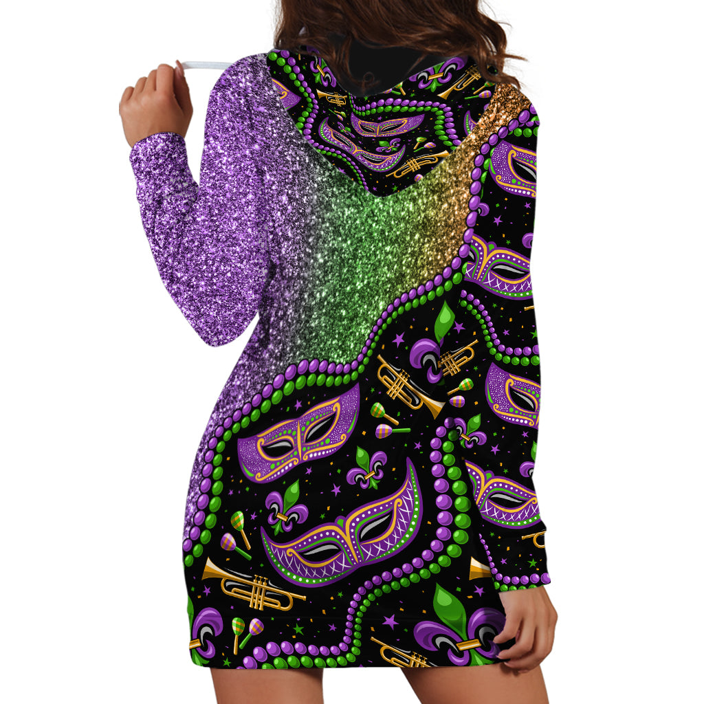 Mardi Gras Hoodie Dress Colorful Style - Wonder Print Shop