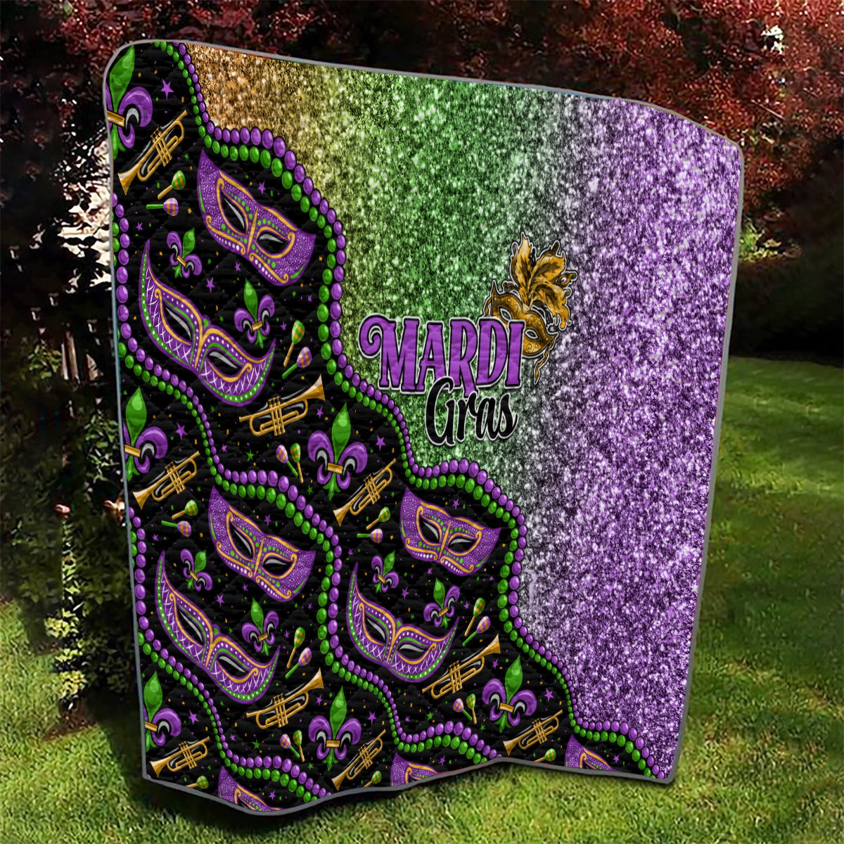 Mardi Gras Quilt Colorful Style - Wonder Print Shop
