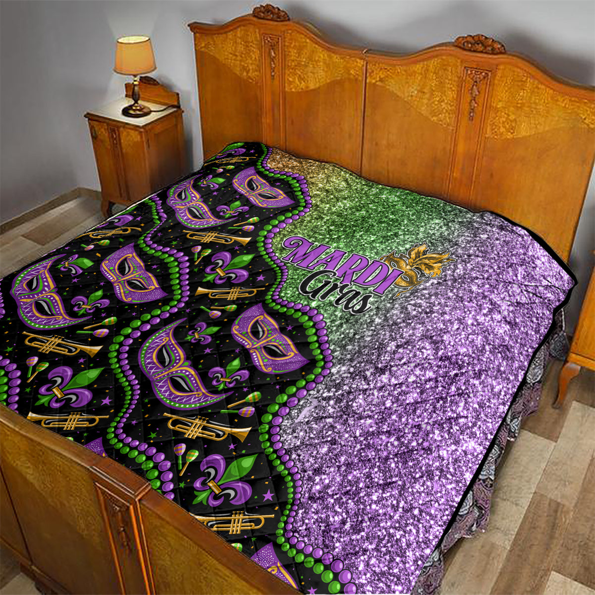 Mardi Gras Quilt Colorful Style - Wonder Print Shop
