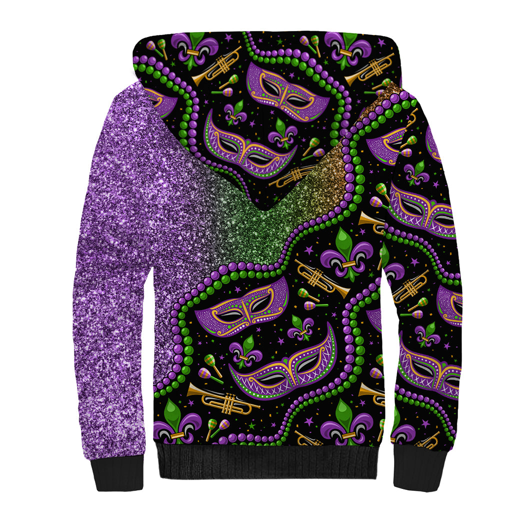 Mardi Gras Sherpa Hoodie Colorful Style - Wonder Print Shop