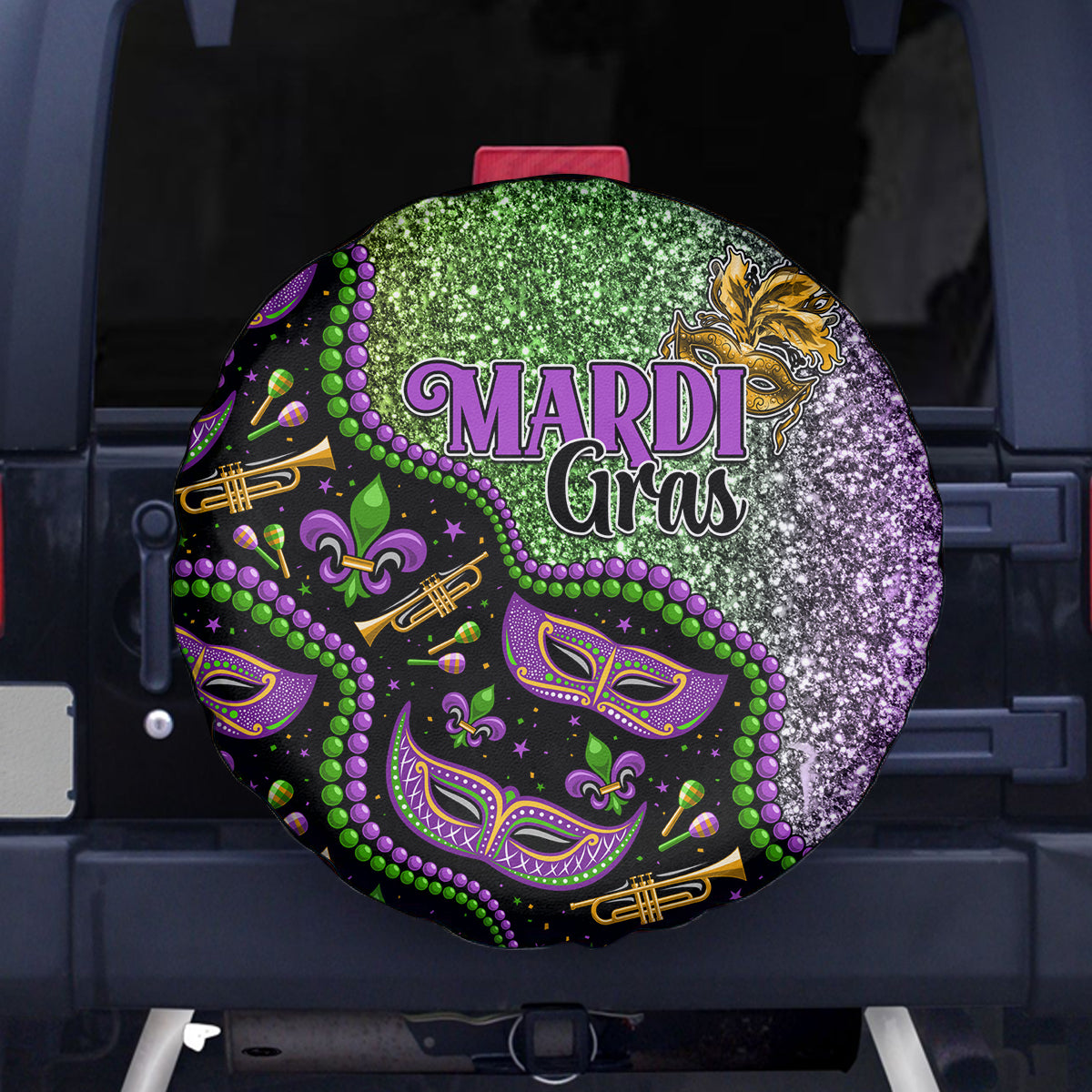 Mardi Gras Spare Tire Cover Colorful Style - Wonder Print Shop