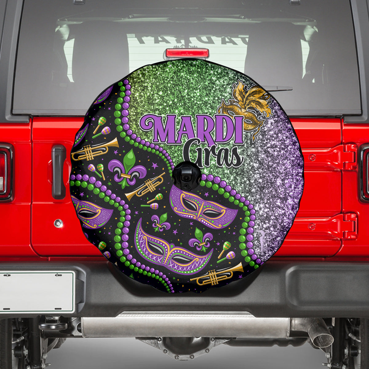 Mardi Gras Spare Tire Cover Colorful Style - Wonder Print Shop