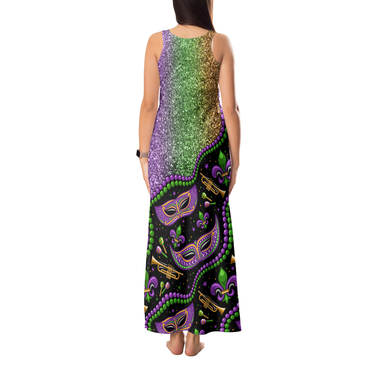 Mardi Gras Tank Maxi Dress Colorful Style - Wonder Print Shop