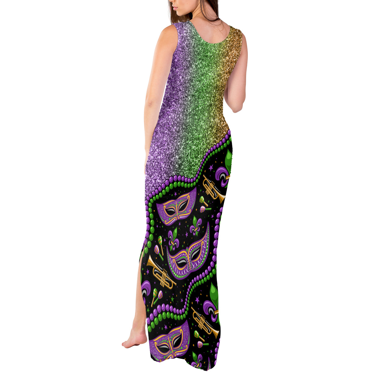 Mardi Gras Tank Maxi Dress Colorful Style - Wonder Print Shop