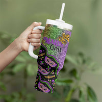 Mardi Gras Tumbler With Handle Colorful Style - Wonder Print Shop