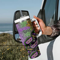 Mardi Gras Tumbler With Handle Colorful Style - Wonder Print Shop