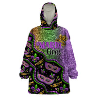 Mardi Gras Wearable Blanket Hoodie Colorful Style - Wonder Print Shop