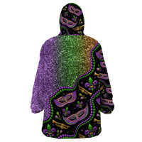 Mardi Gras Wearable Blanket Hoodie Colorful Style - Wonder Print Shop