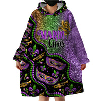 Mardi Gras Wearable Blanket Hoodie Colorful Style - Wonder Print Shop