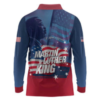 Martin Luther King MLK Long Sleeve Polo Shirt I Have A Dream - Wonder Print Shop