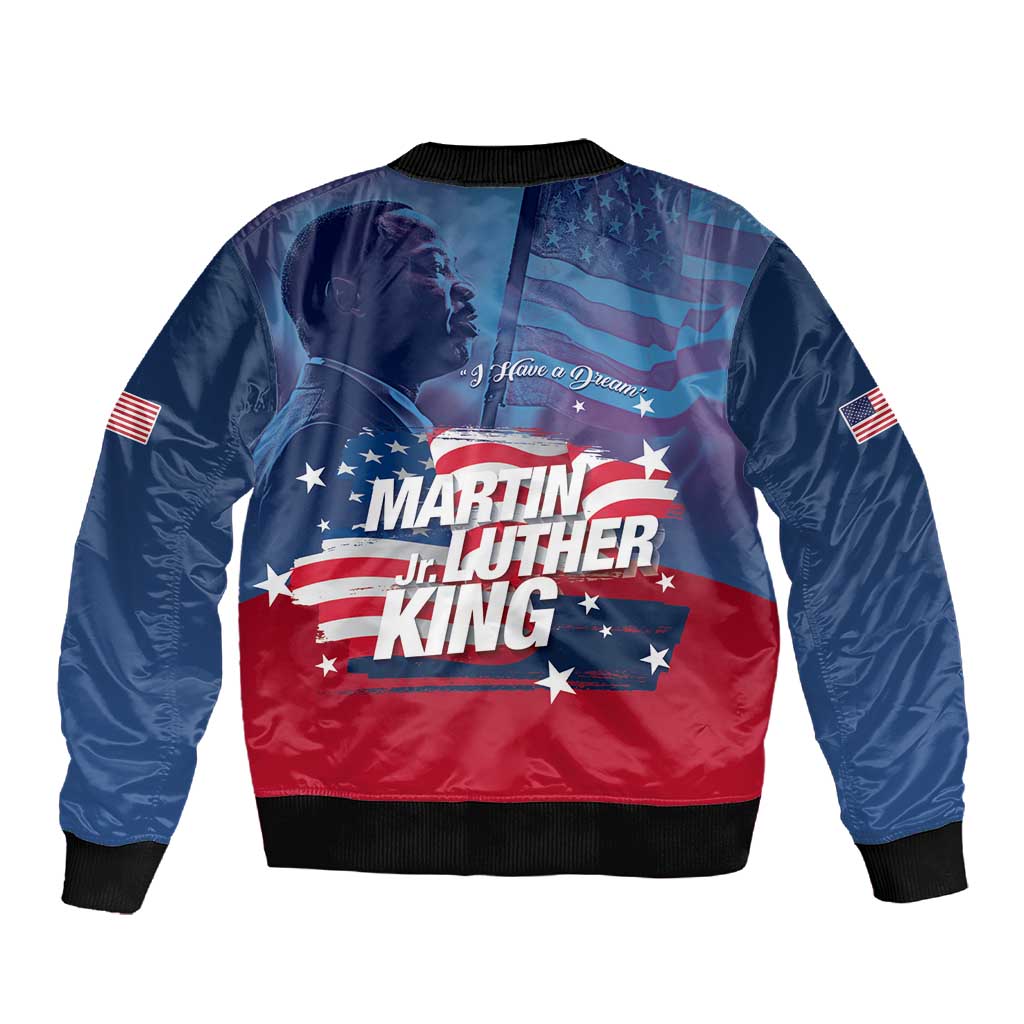 Martin Luther King MLK Sleeve Zip Bomber Jacket I Have A Dream - Wonder Print Shop