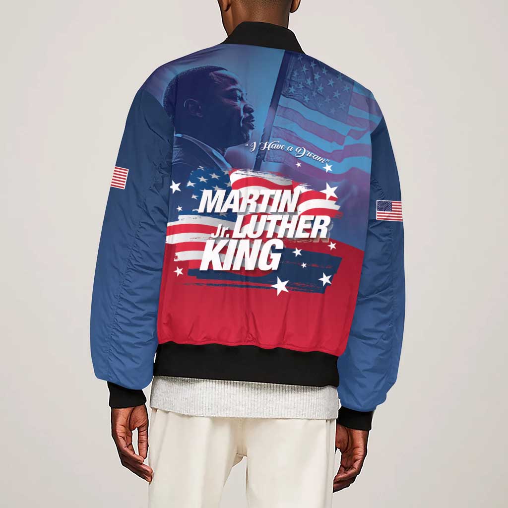 Martin Luther King MLK Sleeve Zip Bomber Jacket I Have A Dream - Wonder Print Shop