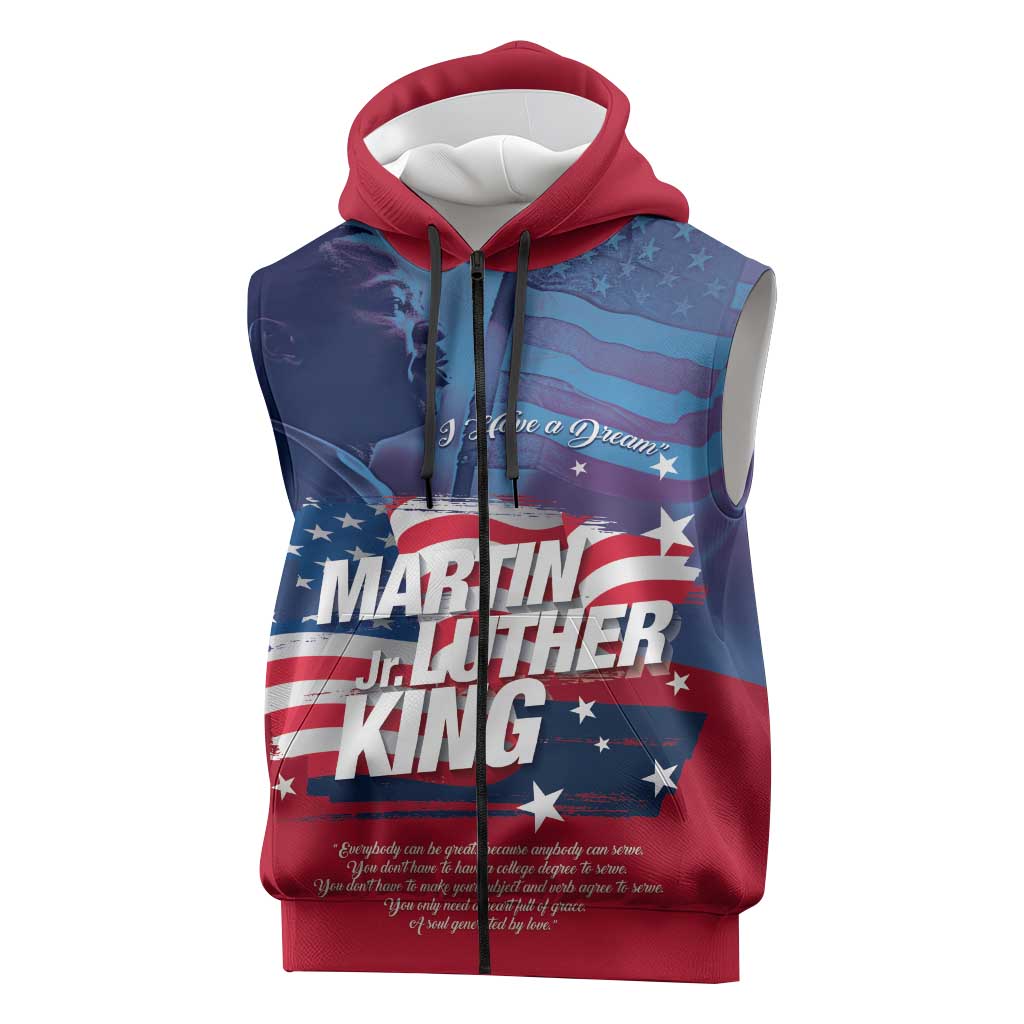 Martin Luther King MLK Sleeveless Zip Hoodie I Have A Dream - Wonder Print Shop