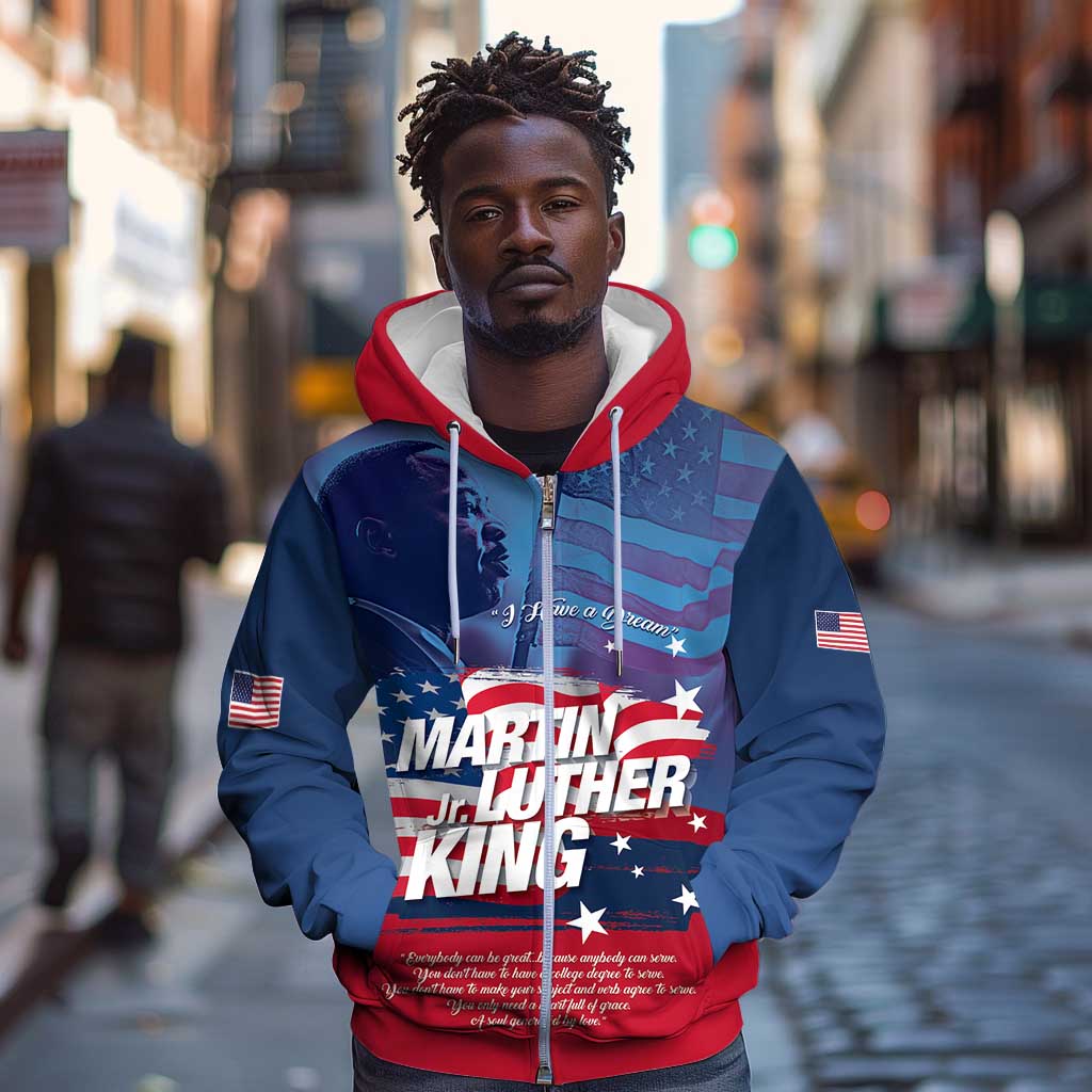 Martin Luther King MLK Zip Hoodie I Have A Dream - Wonder Print Shop