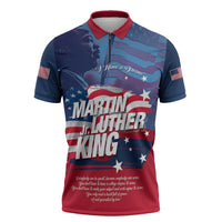 Martin Luther King MLK Zipper Polo Shirt I Have A Dream - Wonder Print Shop
