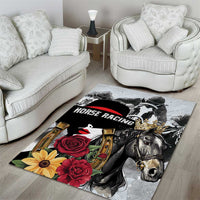 Horse Racing Area Rug Derby Lady Triple Flowers