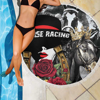 Horse Racing Beach Blanket Derby Lady Triple Flowers