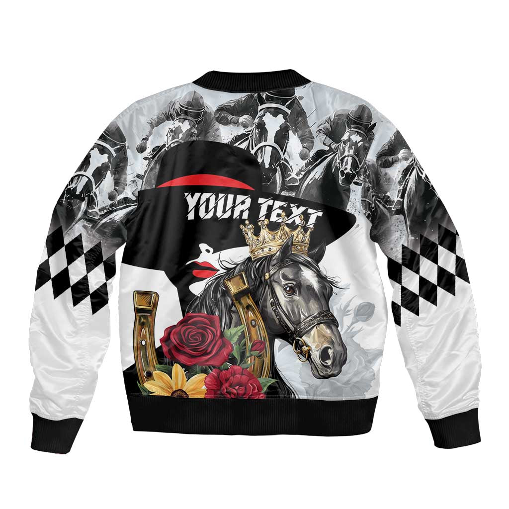 Personalized Horse Racing Bomber Jacket Derby Lady Triple Flowers