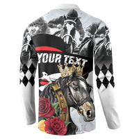 Personalized Horse Racing Button Sweatshirt Derby Lady Triple Flowers