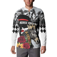 Personalized Horse Racing Button Sweatshirt Derby Lady Triple Flowers