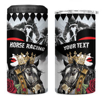 Personalized Horse Racing 4 in 1 Can Cooler Tumbler Derby Lady Triple Flowers