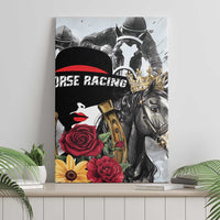 Horse Racing Canvas Wall Art Derby Lady Triple Flowers