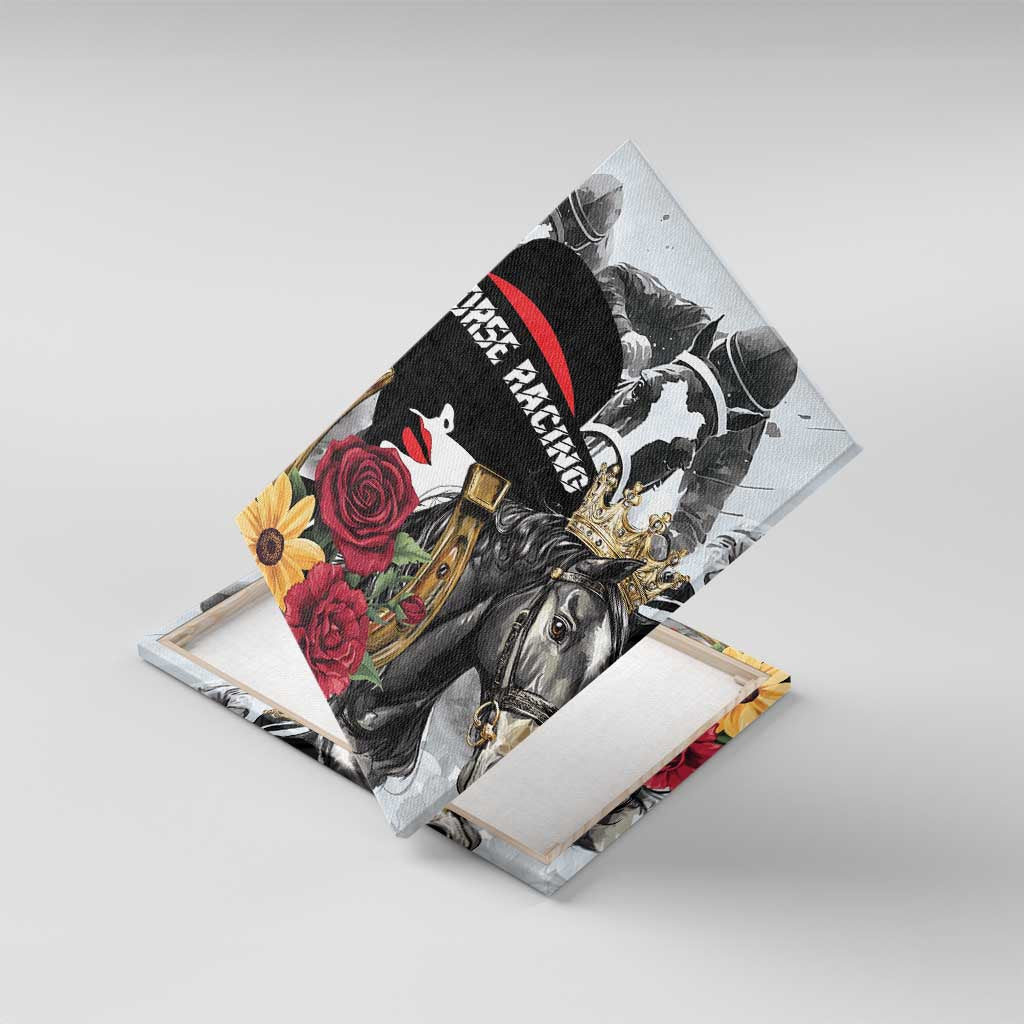 Horse Racing Canvas Wall Art Derby Lady Triple Flowers