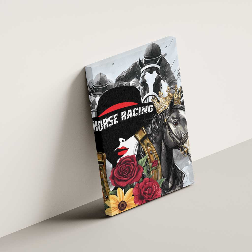 Horse Racing Canvas Wall Art Derby Lady Triple Flowers
