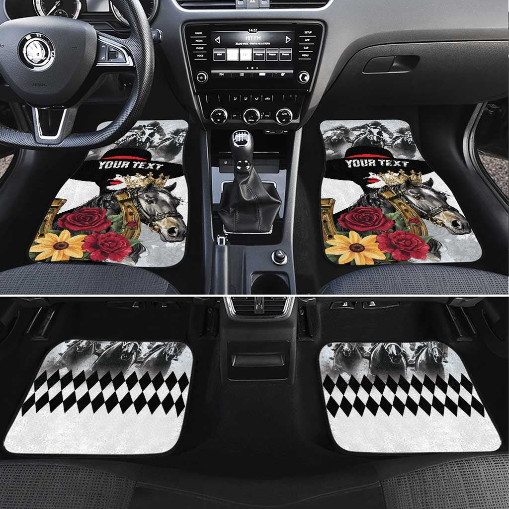 Horse Racing Car Mats Derby Lady Triple Flowers