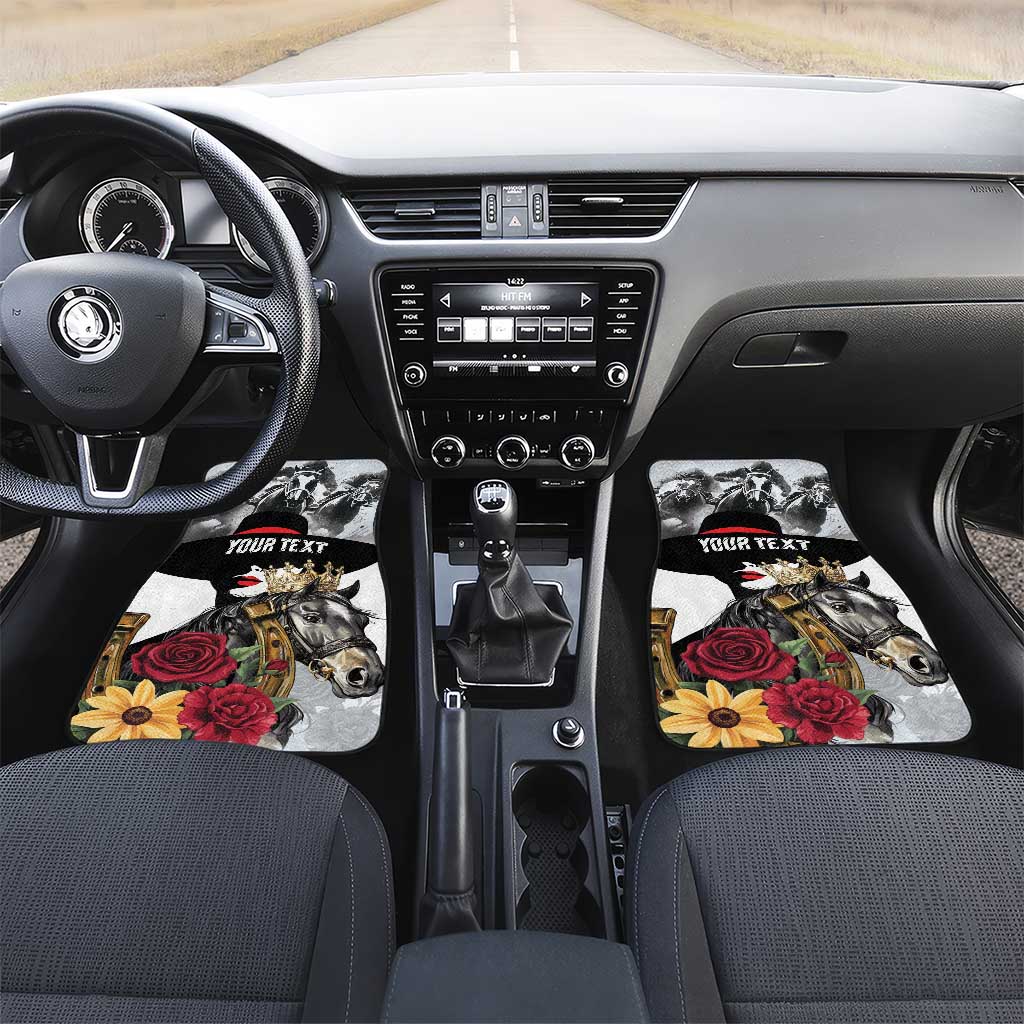 Horse Racing Car Mats Derby Lady Triple Flowers