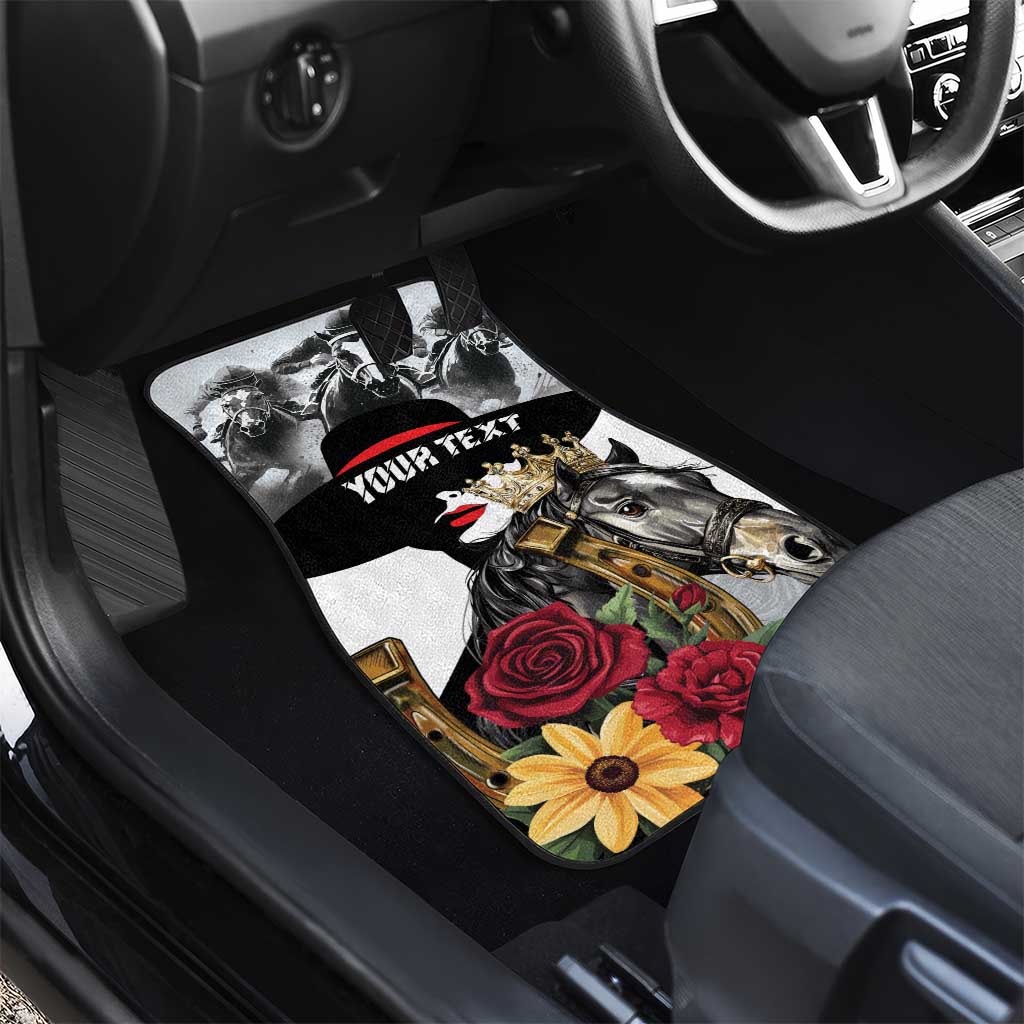 Horse Racing Car Mats Derby Lady Triple Flowers