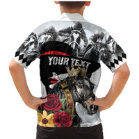 Personalized Horse Racing Family Matching Mermaid Dress and Hawaiian Shirt Derby Lady Triple Flowers