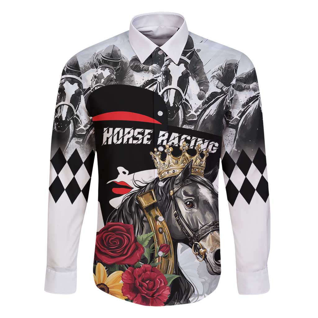 Personalized Horse Racing Family Matching Off Shoulder Short Dress and Hawaiian Shirt Derby Lady Triple Flowers