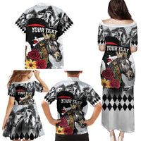 Personalized Horse Racing Family Matching Puletasi and Hawaiian Shirt Derby Lady Triple Flowers