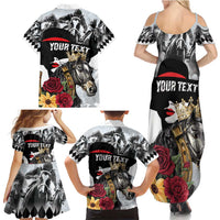Personalized Horse Racing Family Matching Summer Maxi Dress and Hawaiian Shirt Derby Lady Triple Flowers