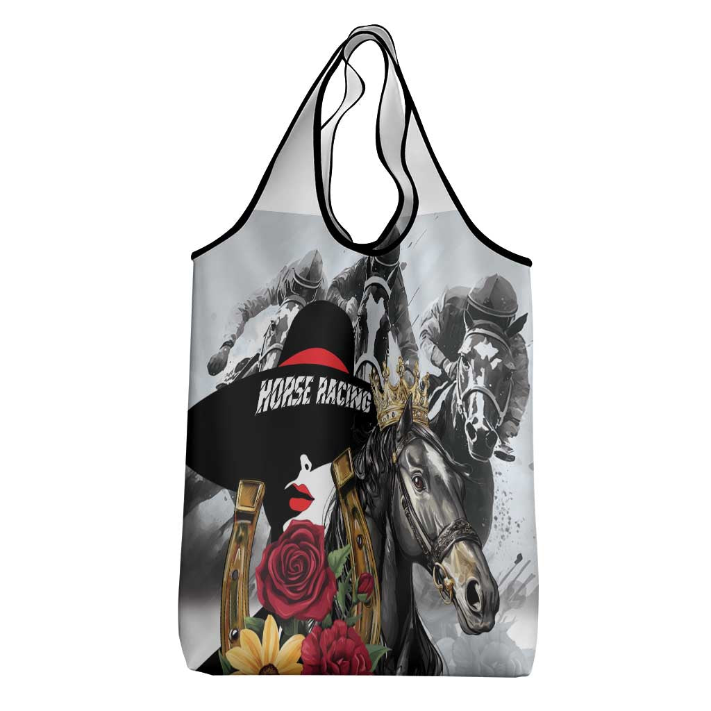 Horse Racing Grocery Bag Derby Lady Triple Flowers