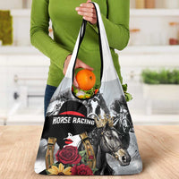 Horse Racing Grocery Bag Derby Lady Triple Flowers