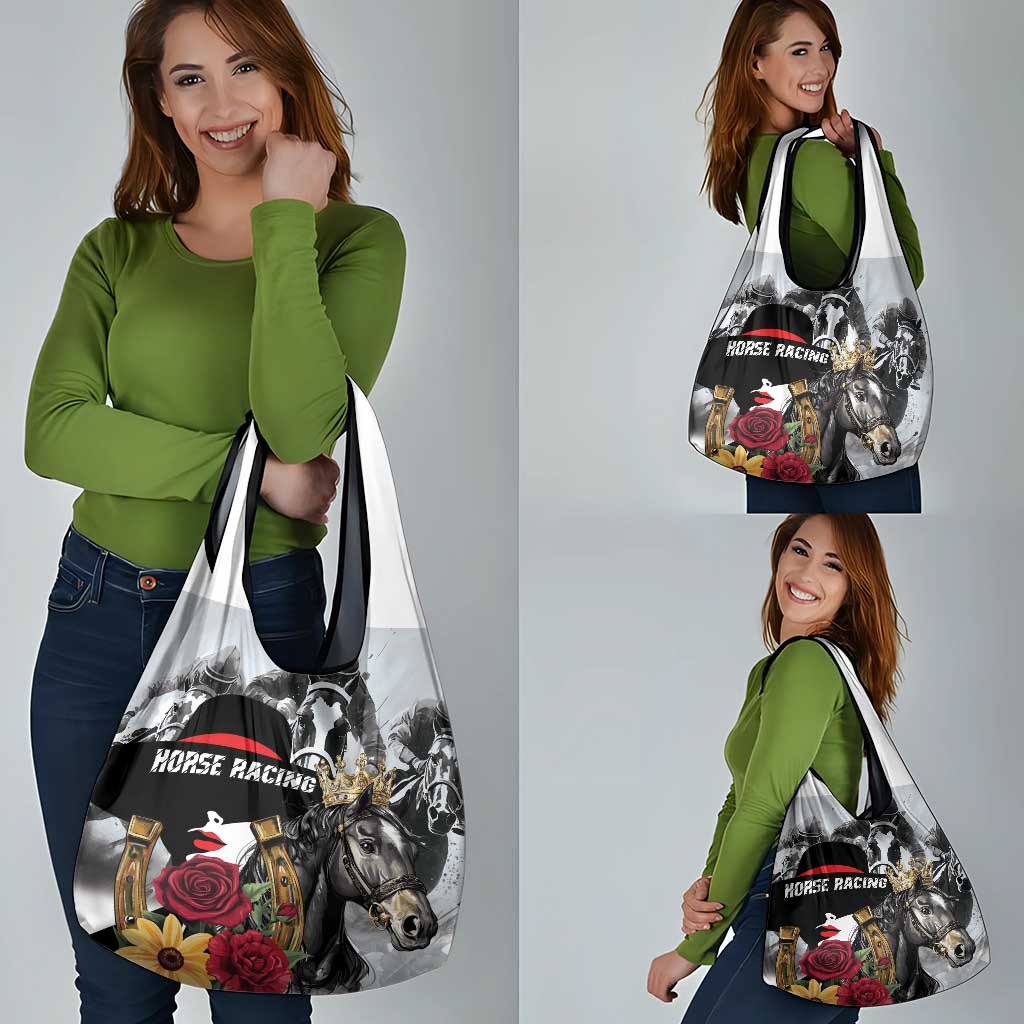 Horse Racing Grocery Bag Derby Lady Triple Flowers