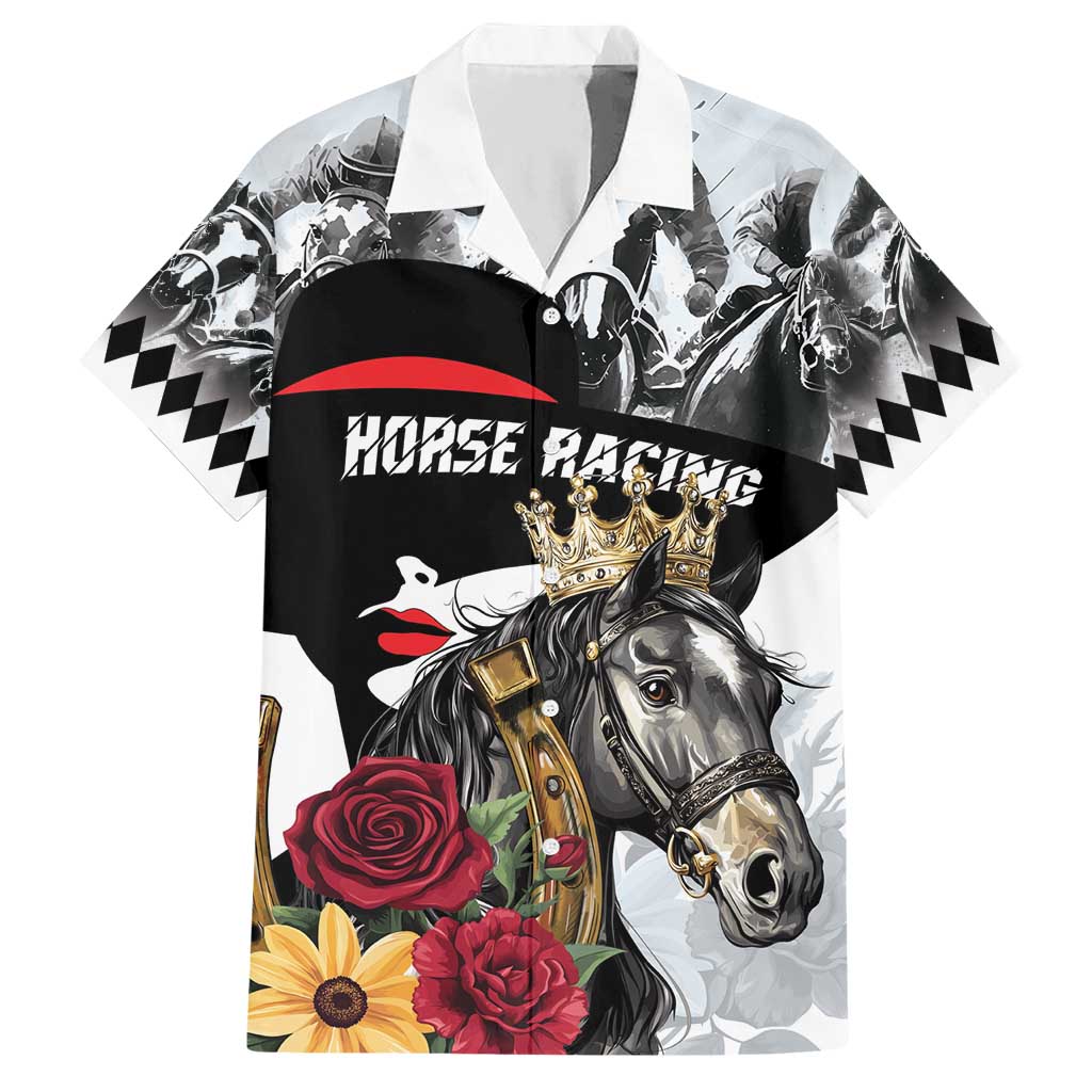 Personalized Horse Racing Hawaiian Shirt Derby Lady Triple Flowers